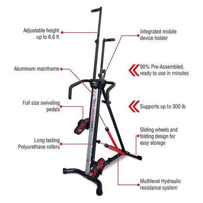 2026 MaxiClimber XL – Entraîneur vertical à résistance hydraulique pour la maison – Système d’entraînement complet pour la montée et le fitness