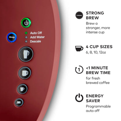 2026 2025 Keurig K-Select Machine à Café à Dosettes K-Cup à Service Unique – Édition Vintage Rouge, Grand Réservoir et Fonction Strong Brew pour un Café Plus Intense