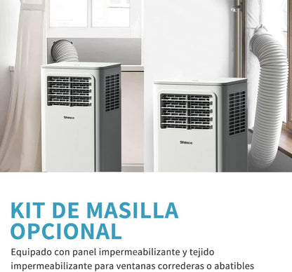2026 SHINCO Climatiseur mobile, 7000 BTU 2,05kW, Refroidir&Ventilation&Déshumidification, taille de la pièce jusqu'à 54m³(18㎡), Climatiseur mobile avec tuyau d'évacuation et tuyau de vidange, mode sommeil