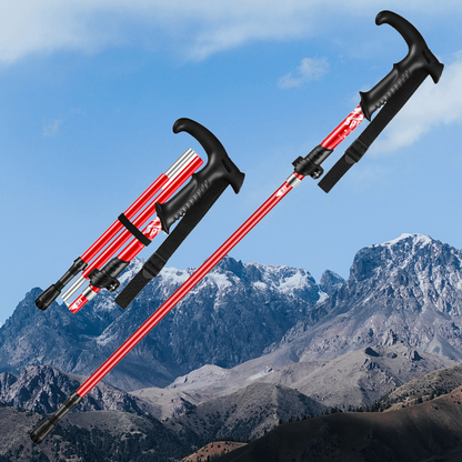 2026 Ultraleichter Aluminium-Wanderstock – Rot