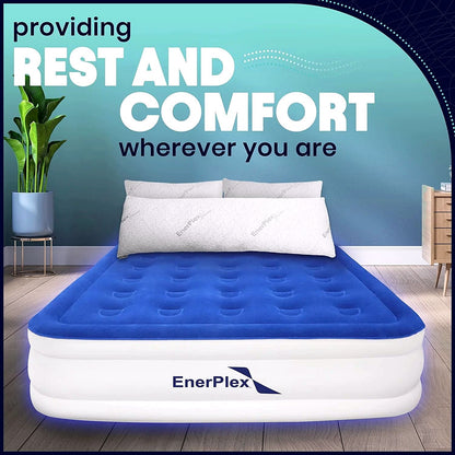 2026 Matelas Gonflable EnerPlex avec Pompe Intégrée – Matelas Gonflable Double Hauteur pour Camping, Maison & Voyage – Queen, 13 Pouces
