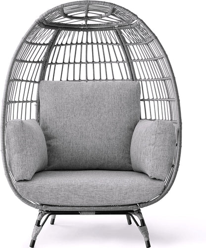 2026 Chaise à œuf en rotin Best Choice Products – Chaise longue surdimensionnée pour l'intérieur et l'extérieur, idéale pour la terrasse, le jardin et le salon