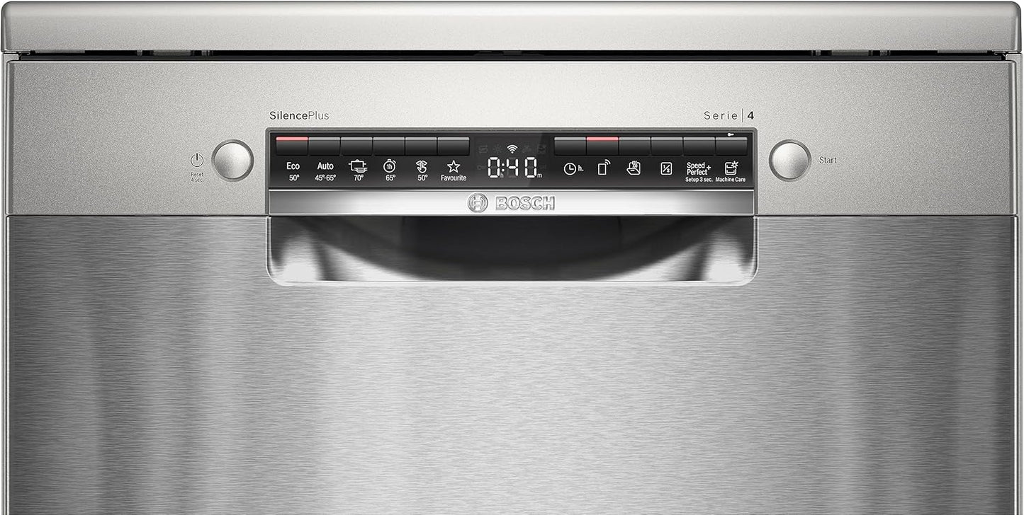 2026 2025 Bosch SMS4EMI01E – Lave-Vaisselle Série 4, 14 Couverts, Silence Plus 42 dB, Inox, Édition Limitée