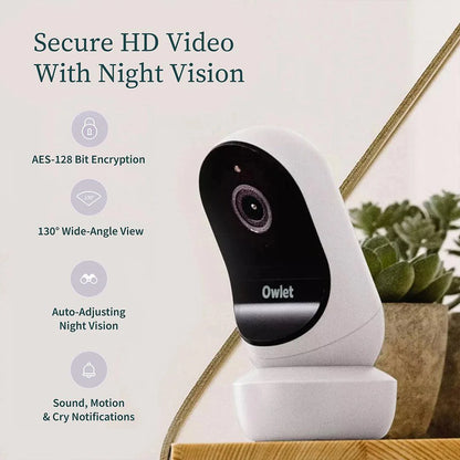 2026 2025 Owlet Cam® 2 – Caméra Bébé HD 1080p avec Vision Nocturne, Audio Bidirectionnel et Capteurs de Température et Humidité
