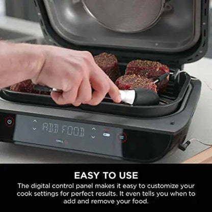 2026 2025 Ninja FG551 Foodi Smart XL Grill d’Intérieur 6-en-1 avec Friteuse à Air 4 Quart – Finition Acier Inoxydable