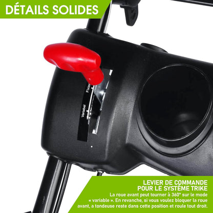 2026 BRAST tondeuse thermique 3 roues TRIKE E-START 224cc 53cm tractée démarrage électrique mulching 4en1 capot en tôle en acier 60l - moteur 4 temps de la marque française GT reglable