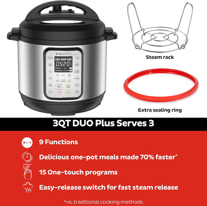 2026 2025 Instant Pot Duo Plus 9-en-1 Multicuiseur, Autocuiseur, Slow Cooker, Cuiseur de Riz, Vapeur, Sauté, Yaourtière, Maintien au Chaud et Stérilisateur, Application Incluse avec Plus de 800 Recettes, Acier Inoxydable, 6 Quarts