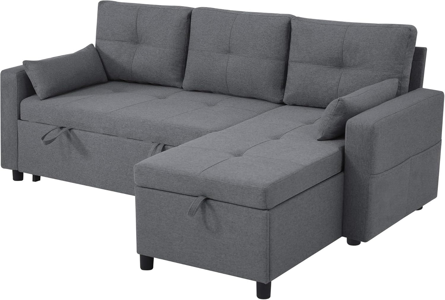 2026 Canapé Convertible en Forme de L,canape lit 2 Places Convertible Gris,canapé 3 Places lit gigogne avec Fonction Couchage,équipé d'un Espace de Rangement