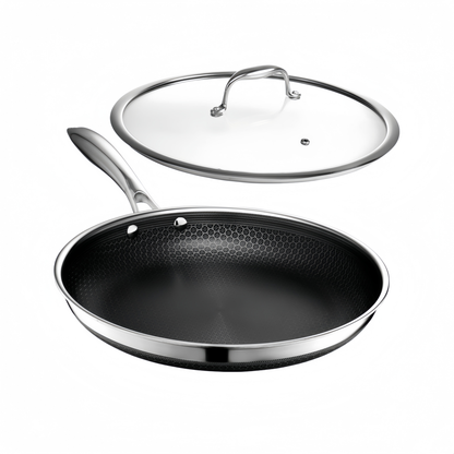 2026 2025 Poêle HexClad Hybrid Antiadhésive 8 Pouces, Poignée Reste-Froide, Compatible Lave-Vaisselle, Résistante au Four jusqu’à 482°C, Compatible Induction et Tous Types de Plaques de Cuisson