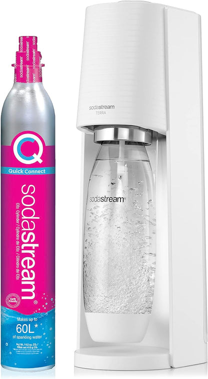 2026 2025 SodaStream Terra Machine à Eau Pétillante Bundle (Noir), avec CO2, Bouteilles Compatibles Lave-Vaisselle et Arômes Bubly Drops