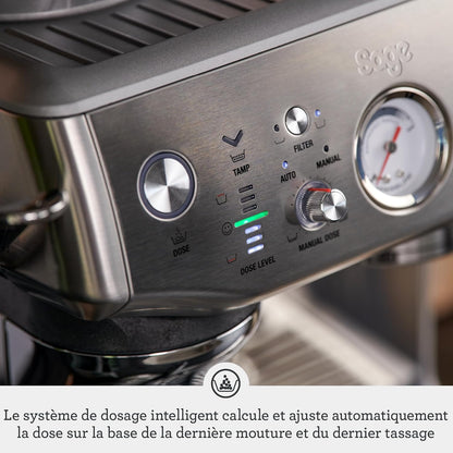 2026 2025 Machine à Café Expresso avec Broyeur Intégré & Mousseur à Lait – Sage Barista Express Impress – Acier Inoxydable Brossé, Expérience Barista à Domicile