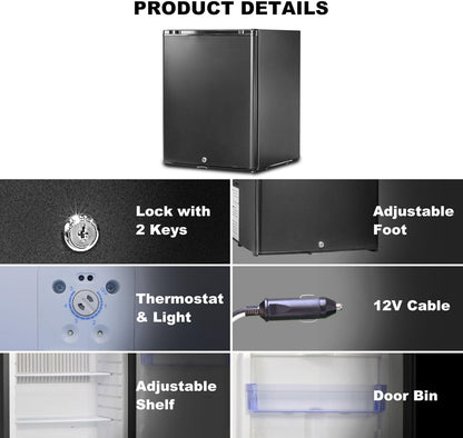 2026 SMETA Frigo 12V, Réfrigérateur Camping 12V 220V 40L, Frigo Caravane, Mini Frigo de Chambre, Frigo 12V Camping Car, Réfrigérateur pour Voiture, Van, Fourgon, Bureau, Gîte - Noir