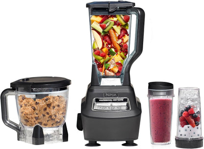 2026 2025 Ninja Mega Kitchen System, 1500W, Blender XL 72 oz et Robot Culinaire 8 Tasses avec (2) Gobelets To-Go 16 oz, Technologie Total Crushing - Smoothies, Glace Pilée, Purées, Pâte & Plus, Noir, BL770