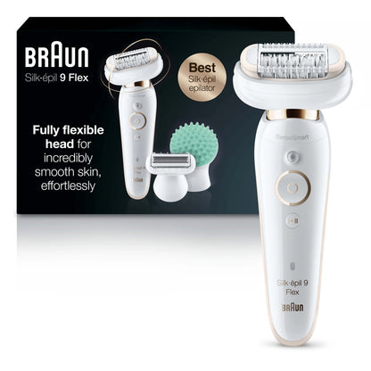 2026 2025 Braun Silk-épil 9 Flex 9-020 - Épilateur pour Femmes, Blanc/Or