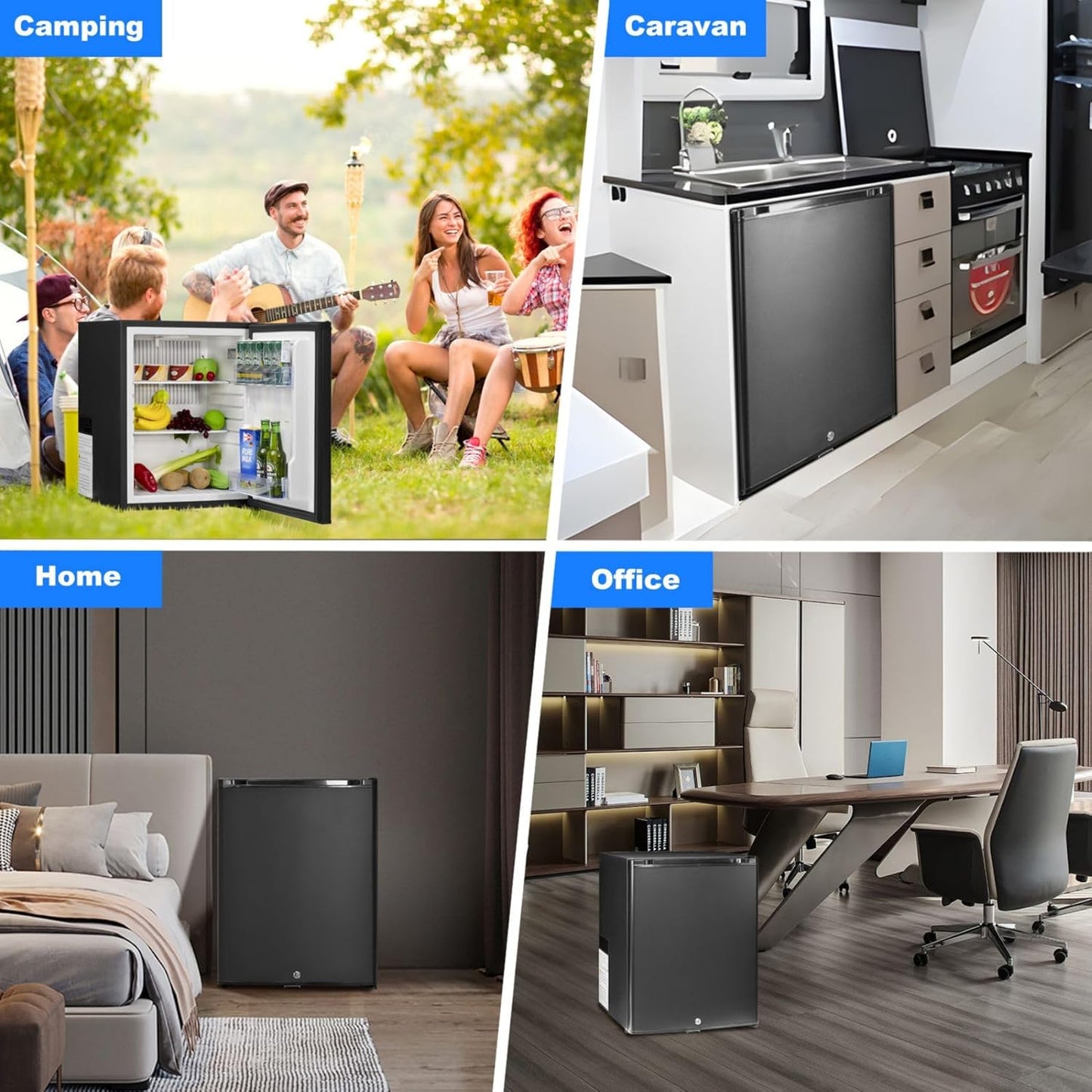 2026 SMETA Frigo 12V, Réfrigérateur Camping 12V 220V 40L, Frigo Caravane, Mini Frigo de Chambre, Frigo 12V Camping Car, Réfrigérateur pour Voiture, Van, Fourgon, Bureau, Gîte - Noir