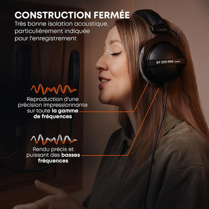 2026 2025 beyerdynamic DT 770 PRO 80 Ohm – Casque Studio Fermé Professionnel avec Isolation Sonore et Confort Supra-Auriculaire – Édition Limitée