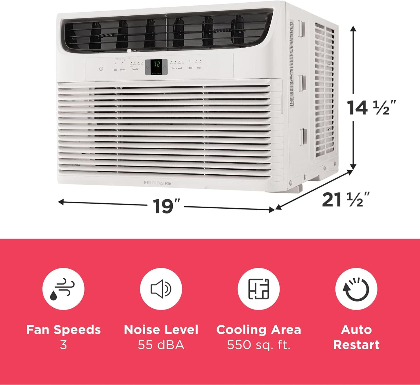 2026 2025 Climatiseur de Fenêtre Frigidaire 5 000 BTU – Refroidissement Efficace jusqu’à 23 m², Fonctionnement Silencieux, Commande Facile