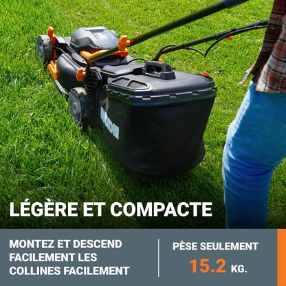2026 WORX Tondeuse à Gazon sans Fil 40 V (2 x 20 V) Max 40cm WG734E Idéale pour Un Jardin jusqu'à 500m², Powershare, 4 Ah, Technologie IntelliCut Hauteur de Coupe 20-80mm