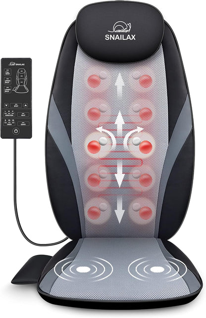 2026 2025 Coussin de Massage Shiatsu Snailax avec Chaleur – Coussin de Fauteuil Massant pour Dos, Massage Kneading pour Maison et Bureau