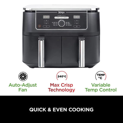 2026 2025 Friteuse à air double zone 9,5 L Ninja Foodi Max grande capacité avec deux tiroirs indépendants