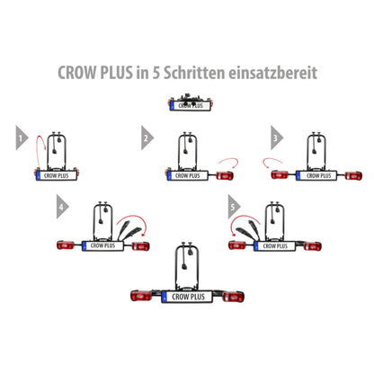 2026 2025 Porte-vélos EUFAB CROW PLUS pour Attelage – Transport de 2 vélos / Vélos électriques jusqu'à 50 kg, Pliable