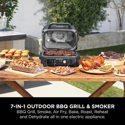 2026 2025 Ninja Woodfire Pro Connect XL Barbecue et Fumoir Électrique avec Support et Housse