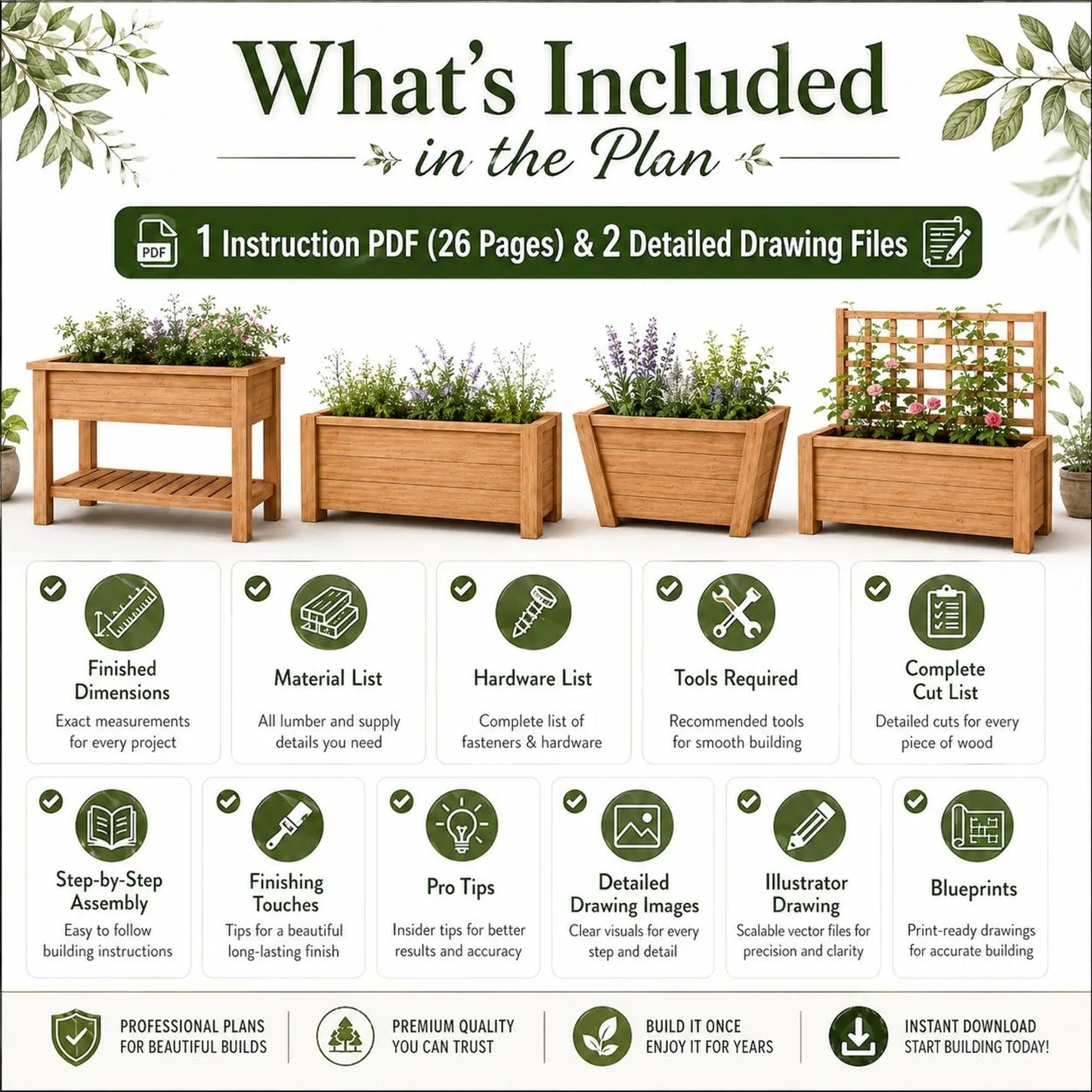 Modern Cedar Planter Box Plans | 4 DIY Raised Garden Bed