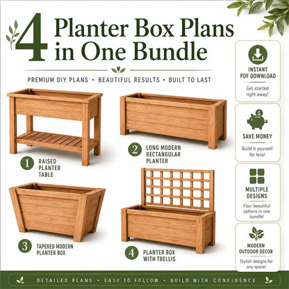 Modern Cedar Planter Box Plans | 4 DIY Raised Garden Bed