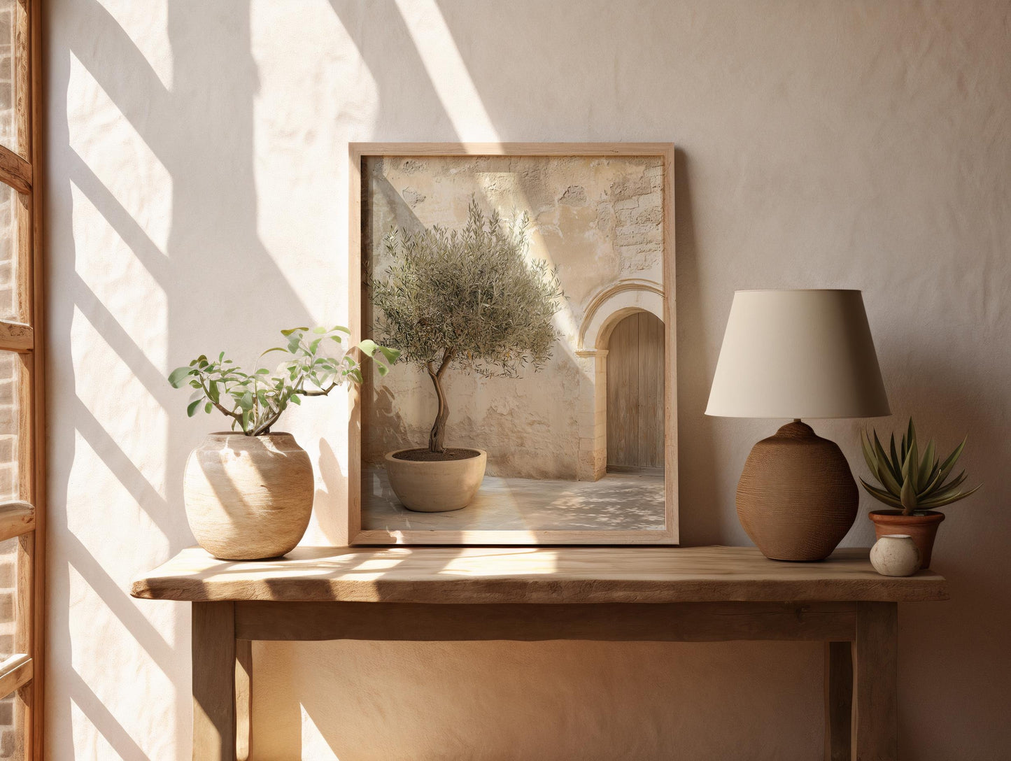 Mediterranean Olive Tree Print – Minimalist Warm Neutral Wall Art (Digital Download art prints)